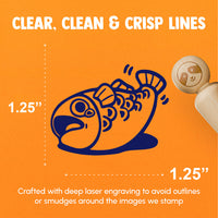 Flopping Distressed Fish Struggling Seafood Ocean Rubber Stamp for Stamping Crafting Planners