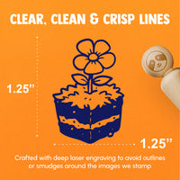 Flower Cube Block Dirt Earth Ground Garden Rubber Stamp for Stamping Crafting Planners