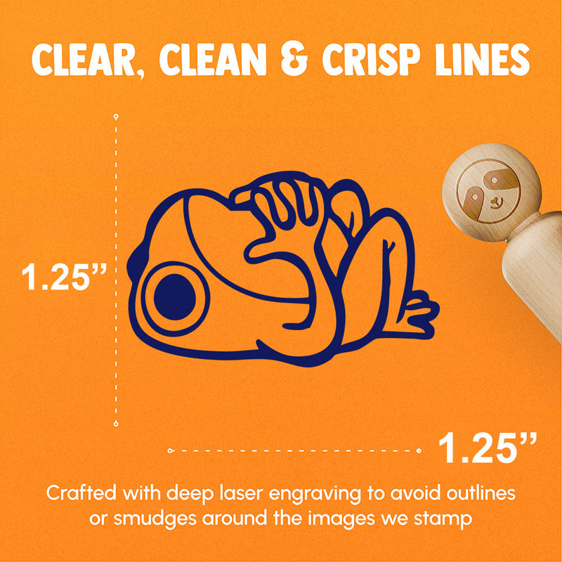 Frog Laying On Back Contemplating Thinking Considering Rubber Stamp for Stamping Crafting Planners