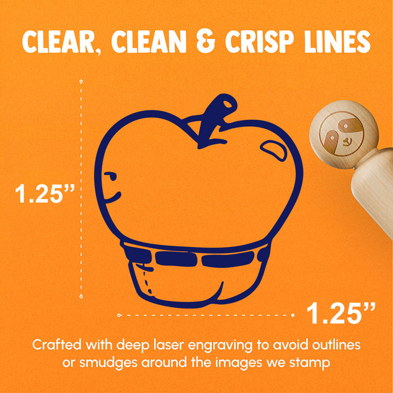 Funny Apple Bottom Jeans Silly Fruit Rubber Stamp for Stamping Crafting Planners