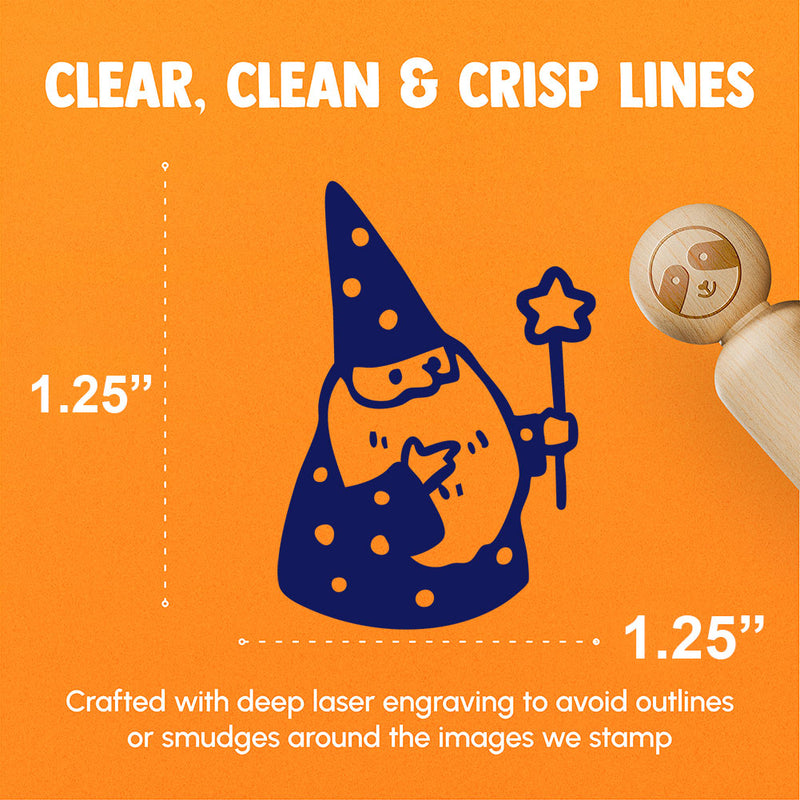 Gnome Wizard Beard Want Pointy Hat Rubber Stamp for Stamping Crafting Planners