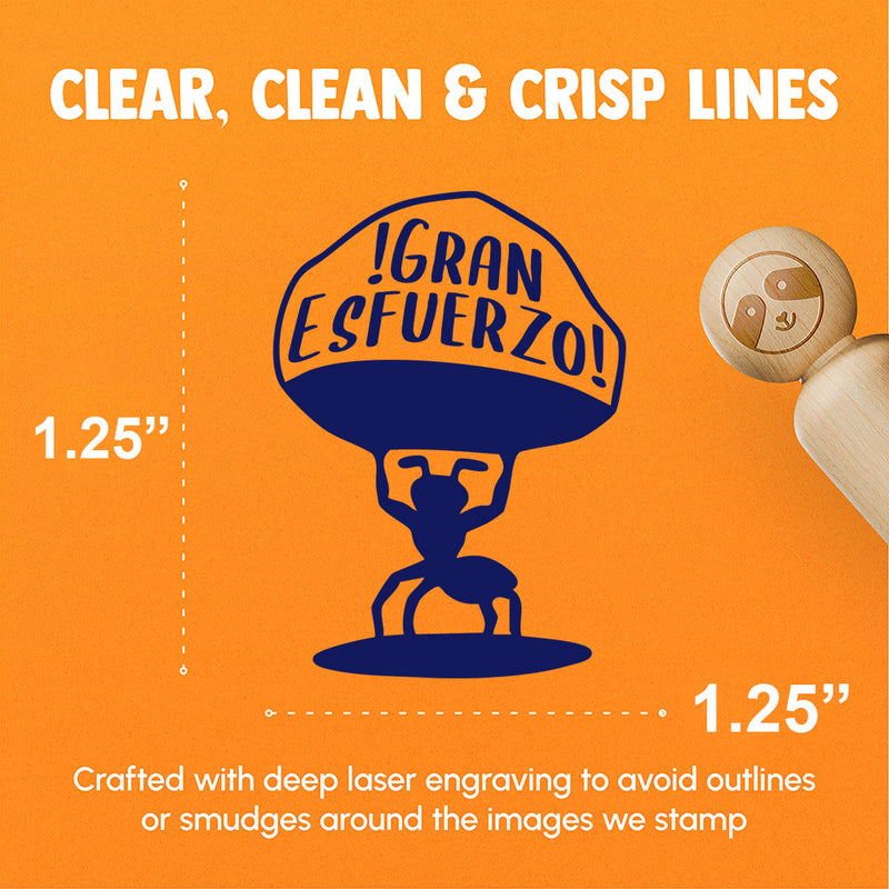 Gran Esfuerzo Great Effort Spanish Ant School Strong Teacher Stamp Rubber Stamp for Stamping Crafting Planners