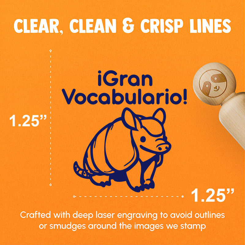 Gran Vocabulario Spanish Great Vocabulary Armadillo Teacher Stamp Rubber Stamp for Stamping Crafting Planners