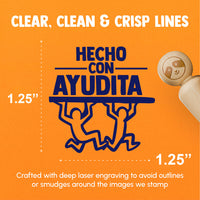 Hecho Con Ayudita Spanish Made with Help Teacher Stamp Rubber Stamp for Stamping Crafting Planners