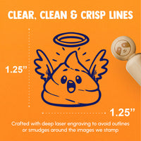 Holy Crap Funny Poop Silly Reaction Angel Halo Rubber Stamp for Stamping Crafting Planners