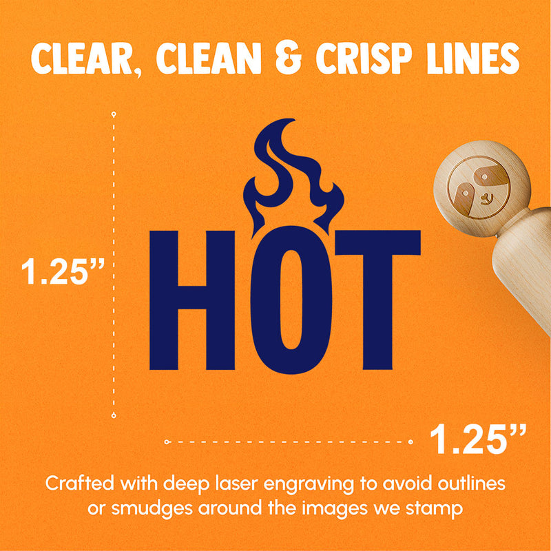 Hot Warning Fire Danger Hazard Rubber Stamp for Stamping Crafting Planners
