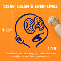 Hypnotized Trance Swirl Eyes Pupil Cartoon Rubber Stamp for Stamping Crafting Planners