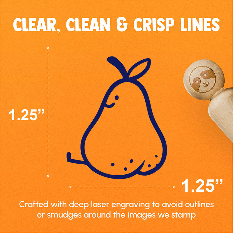 Juicy Pear Butt Cute Fruit Rubber Stamp for Stamping Crafting Planners