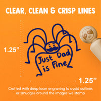 Just Dad Is Fine Daddy Long Legs Cellar Spider Harvestman Rubber Stamp for Stamping Crafting Planners