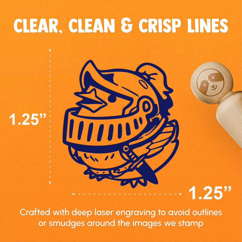 Knight Bird Medieval Armor Funny Cute Rubber Stamp for Stamping Crafting Planners