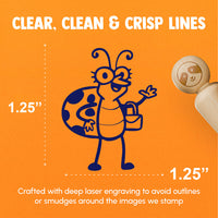 Lady Ladybug Insect with Purse Rubber Stamp for Stamping Crafting Planners