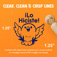 Lo Hiciste Spanish You Did It Excited Bird Teacher Stamp Rubber Stamp for Stamping Crafting Planners