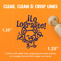 Lo Lograste You Did It Praise Spanish Chihuahua Dog with Maracas Teacher Stamp Rubber Stamp Stamping Crafting Planners