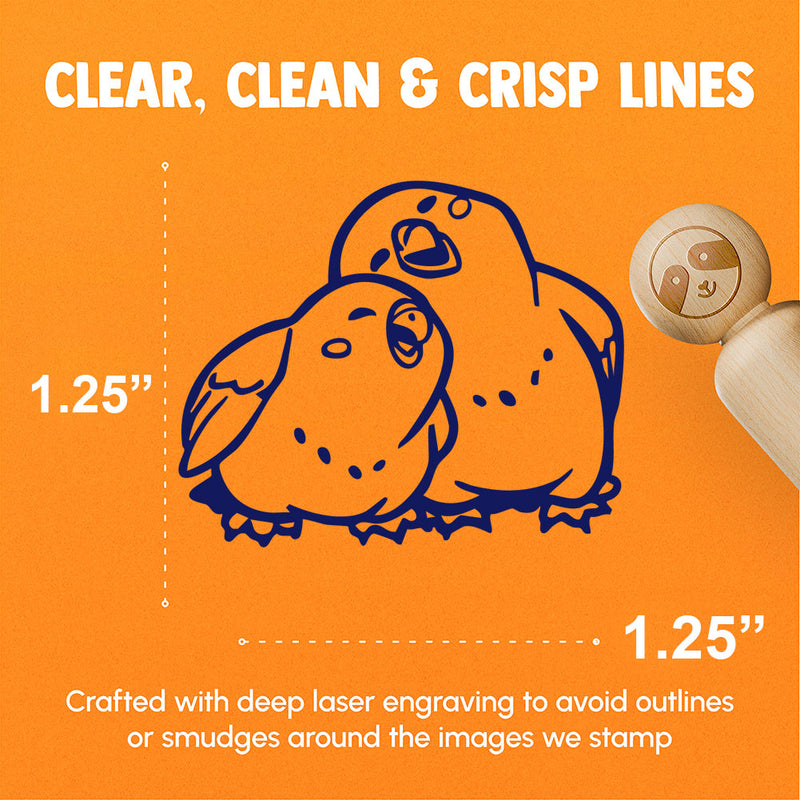 Lovebirds Cuddling Snuggling Together Love Affection Rubber Stamp for Stamping Crafting Planners