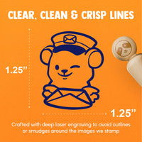Mailman Postman Bear with Letter Cute Rubber Stamp for Stamping Crafting Planners