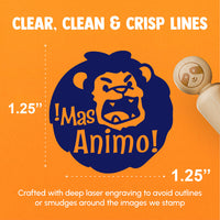 Mas Animo Lion Spanish Encouragement Teacher Stamp Rubber Stamp for Stamping Crafting Planners