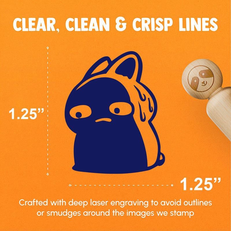 Nervous Bunny Scared Worried Dark Shadow Reaction Rubber Stamp for Stamping Crafting Planners