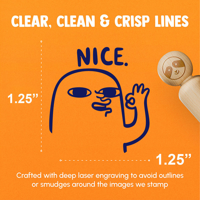 Nice Compliment Funny Face Ok Hand Sign Rubber Stamp for Stamping Crafting Planners