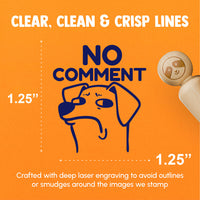 No Comment Bombastic Side Eye Dog Rubber Stamp for Stamping Crafting Planners