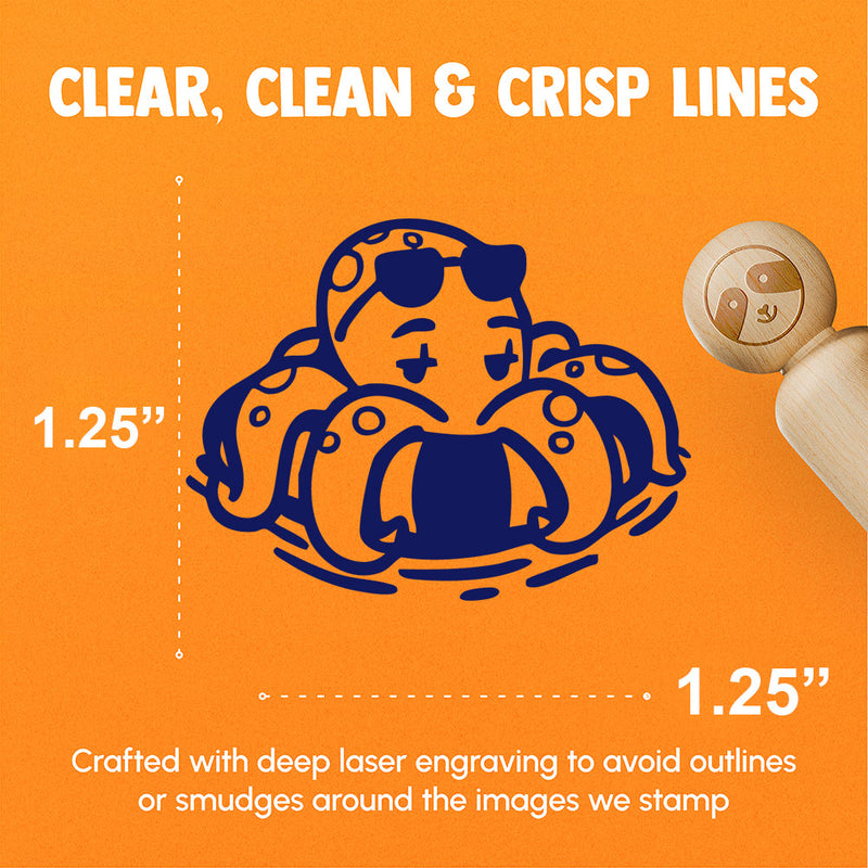 Octopus Inflatable Swim Tube Vacation Relaxing Chilling Rubber Stamp for Stamping Crafting Planners