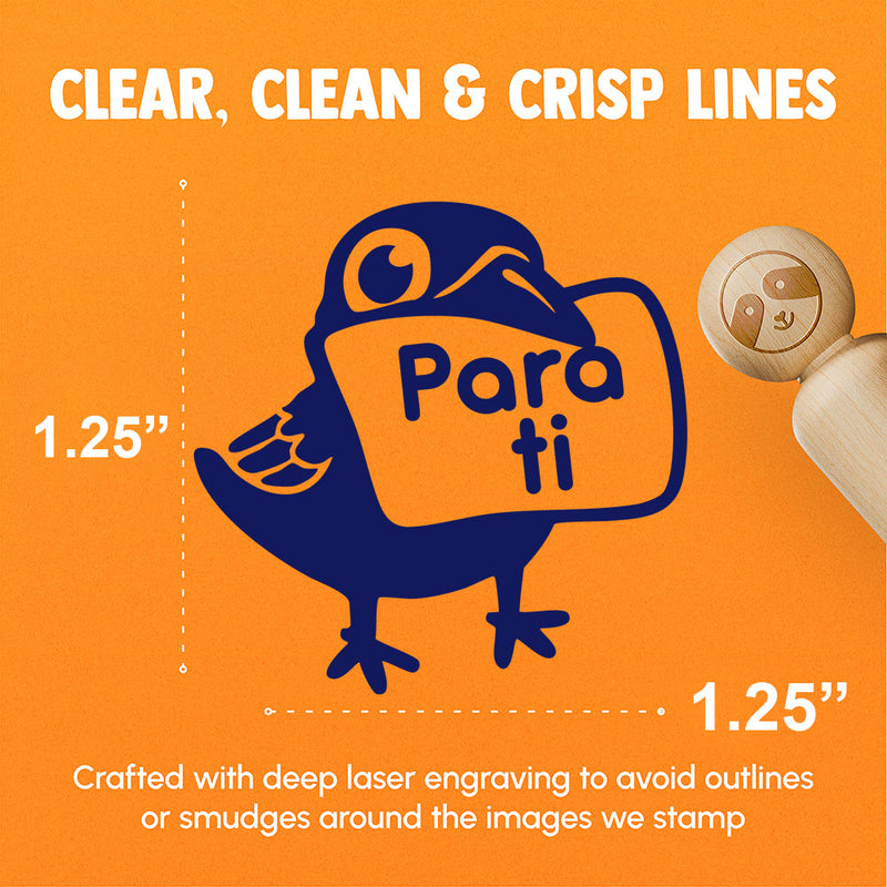 Para Ti Spanish Bird Crow For You Letter Raven Teacher Stamp Rubber Stamp for Stamping Crafting Planners