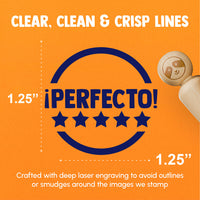 Perfecto Five Star Compliment Spanish Teacher Stamp Rubber Stamp for Stamping Crafting Planners