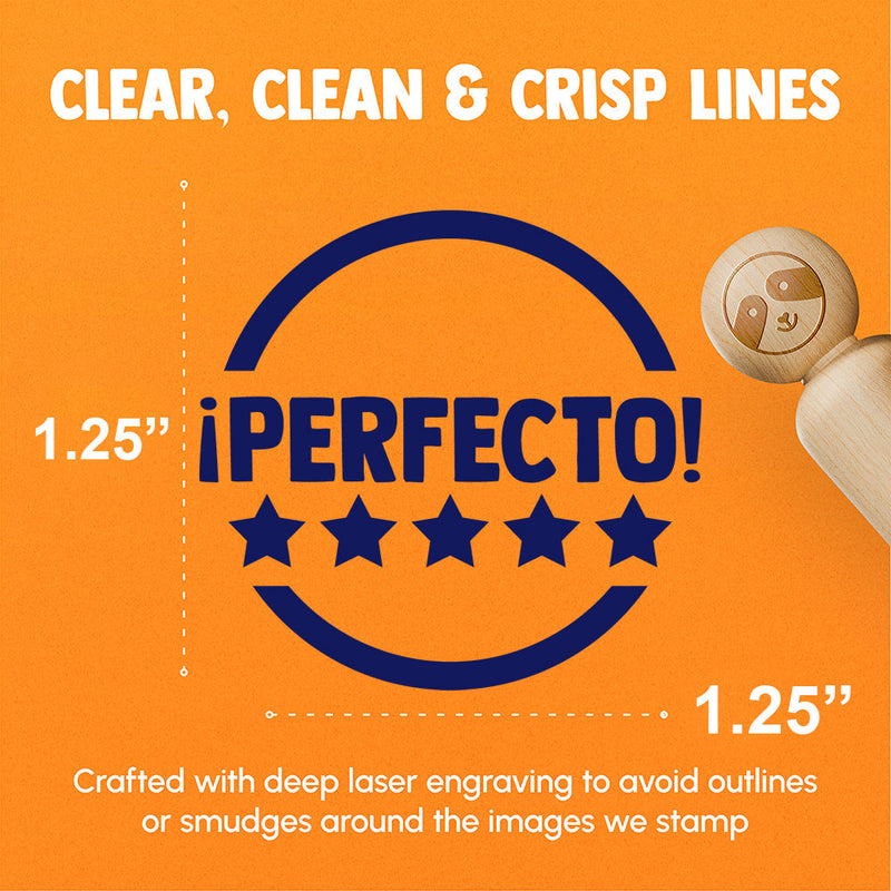 Perfecto Five Star Compliment Spanish Teacher Stamp Rubber Stamp for Stamping Crafting Planners