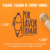 Por Favor Firmar Please Sign Spanish Pen Class School Teacher Stamp Rubber Stamp for Stamping Crafting Planners