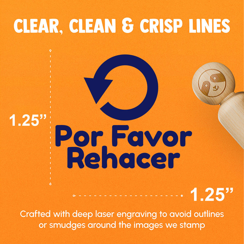 Por Favor Rehacer Please Redo Spanish Teacher Stamp Rubber Stamp for Stamping Crafting Planners