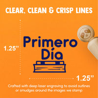 Primero Dia Spanish First Day School Teacher Stamp Rubber Stamp for Stamping Crafting Planners