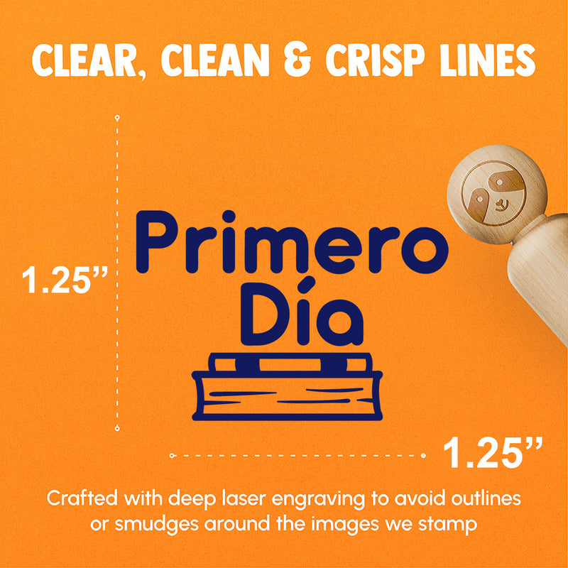 Primero Dia Spanish First Day School Teacher Stamp Rubber Stamp for Stamping Crafting Planners