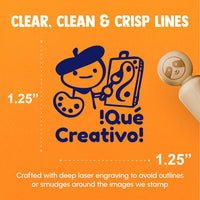 Que Creativo How Creative Artist Spanish Teacher Stamp Rubber Stamp for Stamping Crafting Planners