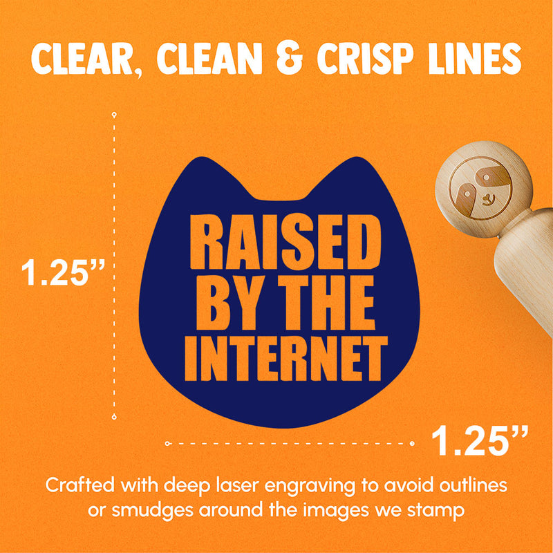 Raised By The Internet Cat Kid Lifestyle Rubber Stamp for Stamping Crafting Planners