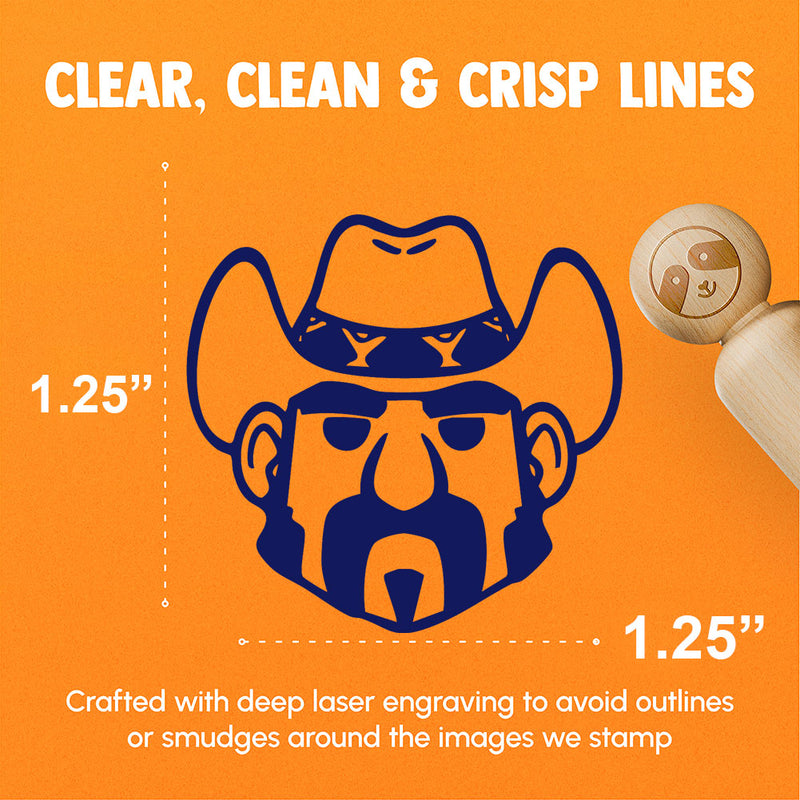 Rancher Cowboy Cartoon Head Hat Rubber Stamp for Stamping Crafting Planners