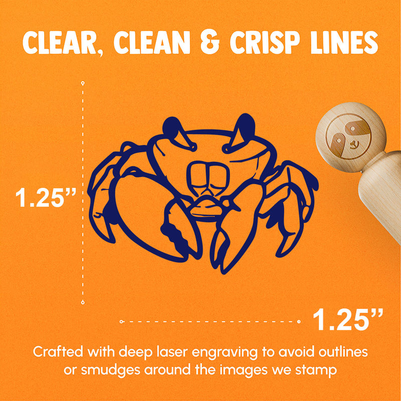 Realistic Crab Beach Seafood Shelfish Rubber Stamp for Stamping Crafting Planners