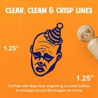 Realistic Sad Clown Man Jester Rubber Stamp for Stamping Crafting Planners