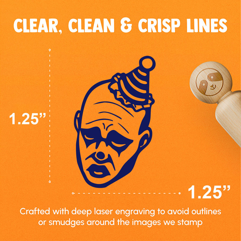 Realistic Sad Clown Man Jester Rubber Stamp for Stamping Crafting Planners