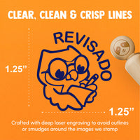 Revisado Owl Spanish Homework Revised Teacher Stamp Rubber Stamp for Stamping Crafting Planners