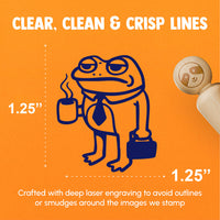 Sad Business Frog Coffee Suitcase Tie Rubber Stamp for Stamping Crafting Planners