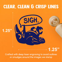 Sigh Depressed Raven Crow Bird Emo Rubber Stamp for Stamping Crafting Planners