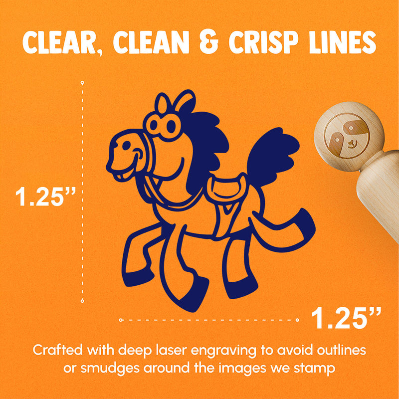 Silly Cartoon Horse Prancing Galloping Skipping Rubber Stamp for Stamping Crafting Planners