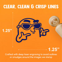 Silly Finger Guns and Sunglasses Cool Rubber Stamp for Stamping Crafting Planners