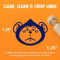 Silly Monkey Round Head Ape Chimpanzee Rubber Stamp for Stamping Crafting Planners