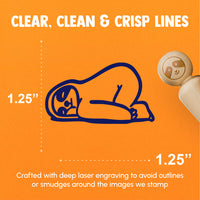 Sleeping Lazy Tired Sloth Butt Up Rubber Stamp for Stamping Crafting Planners