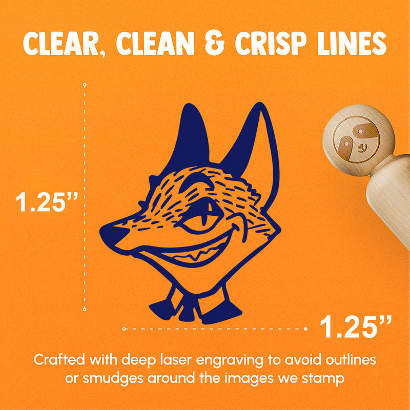 Smiling Sly Fox Suit and Tie Rubber Stamp for Stamping Crafting Planners
