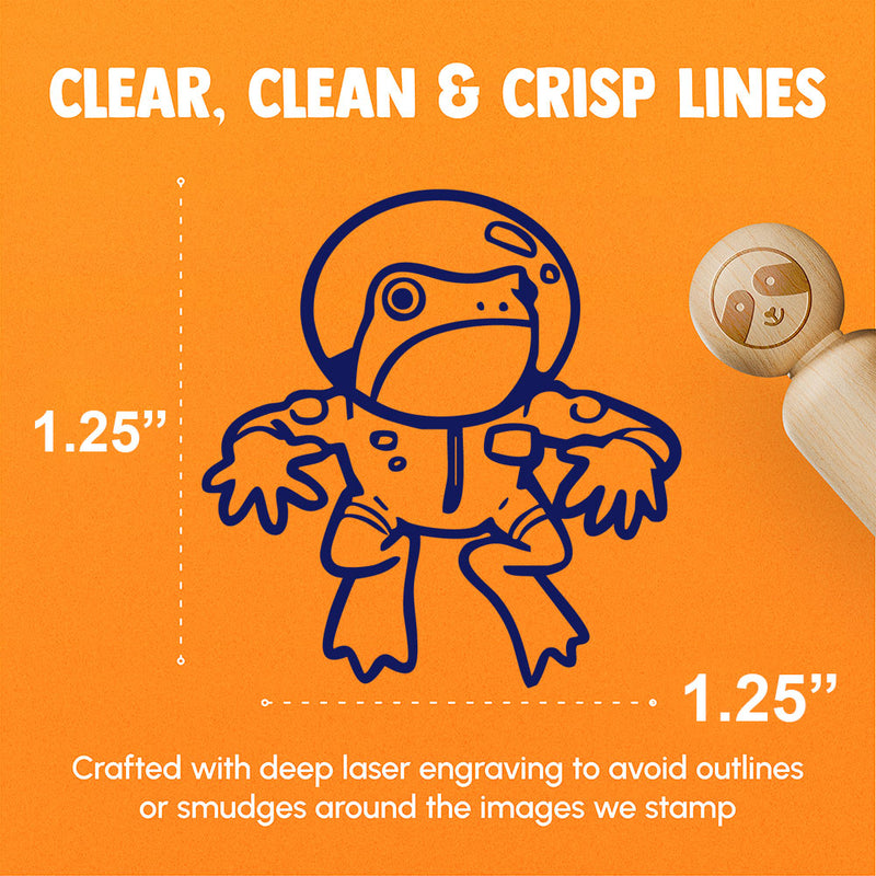 Space Frog in Spacesuit Science Fiction Rubber Stamp for Stamping Crafting Planners