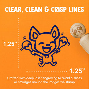 Spanish Chihuahua Dog with Maracas Teacher Stamp Rubber Stamp for Stamping Crafting Planners