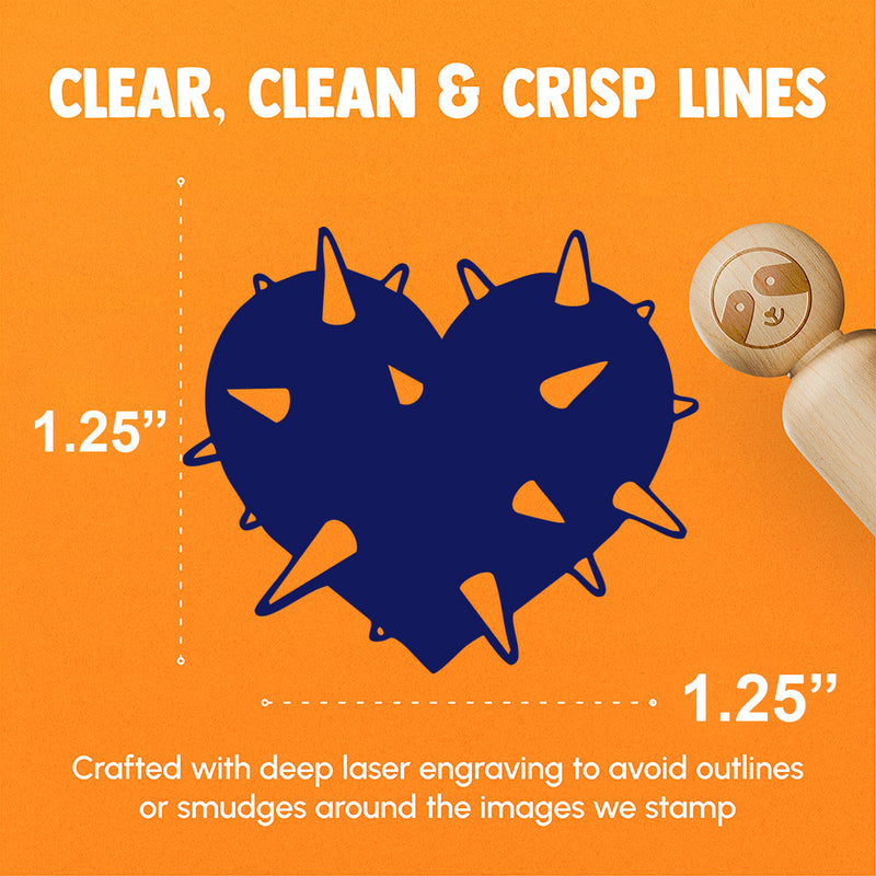 Spiked Heart Guarded Love Prickly Rubber Stamp for Stamping Crafting Planners