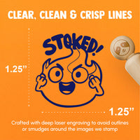 Stoked Fire Excited Positive Encouragement Rubber Stamp for Stamping Crafting Planners