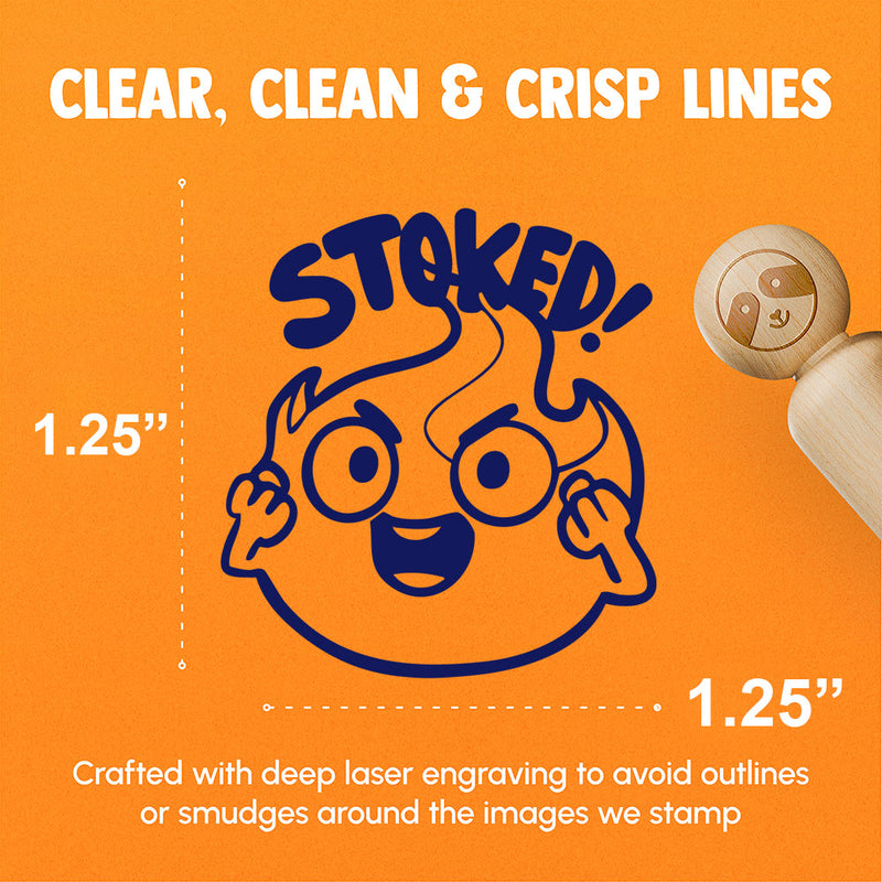 Stoked Fire Excited Positive Encouragement Rubber Stamp for Stamping Crafting Planners